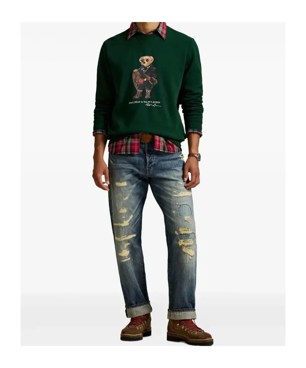 Polo Bear Printed Crewneck Sweatshirt