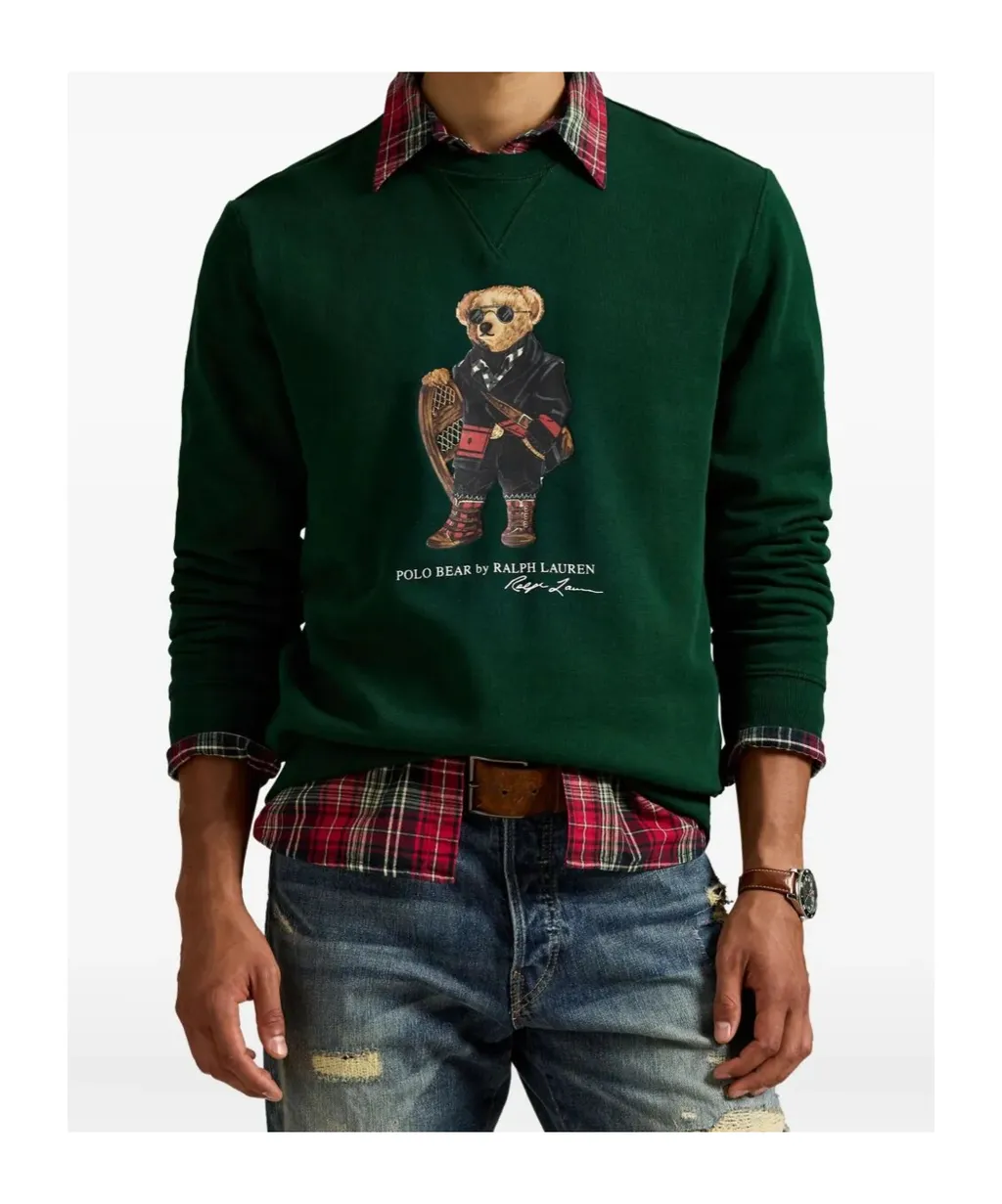 Polo Bear Printed Crewneck Sweatshirt