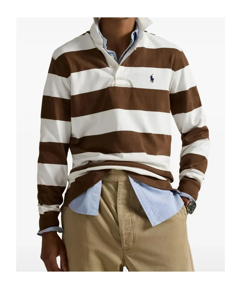 Pony Embroidered Striped Polo Shirt