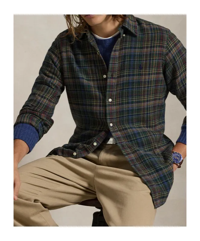 Checked Button-Up Shirt