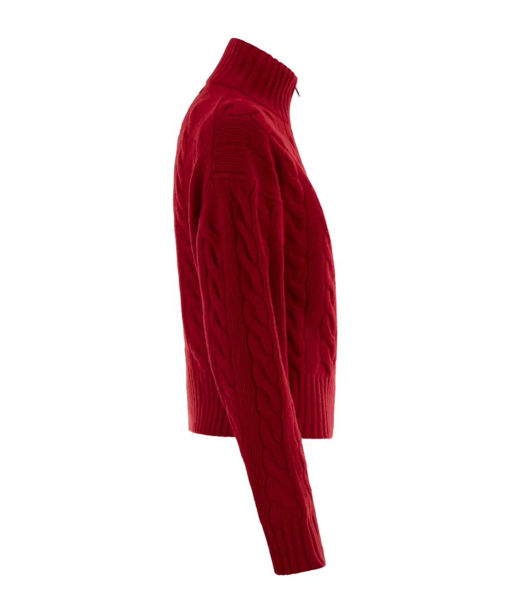 Half Zipped Cable-Knit Jumper