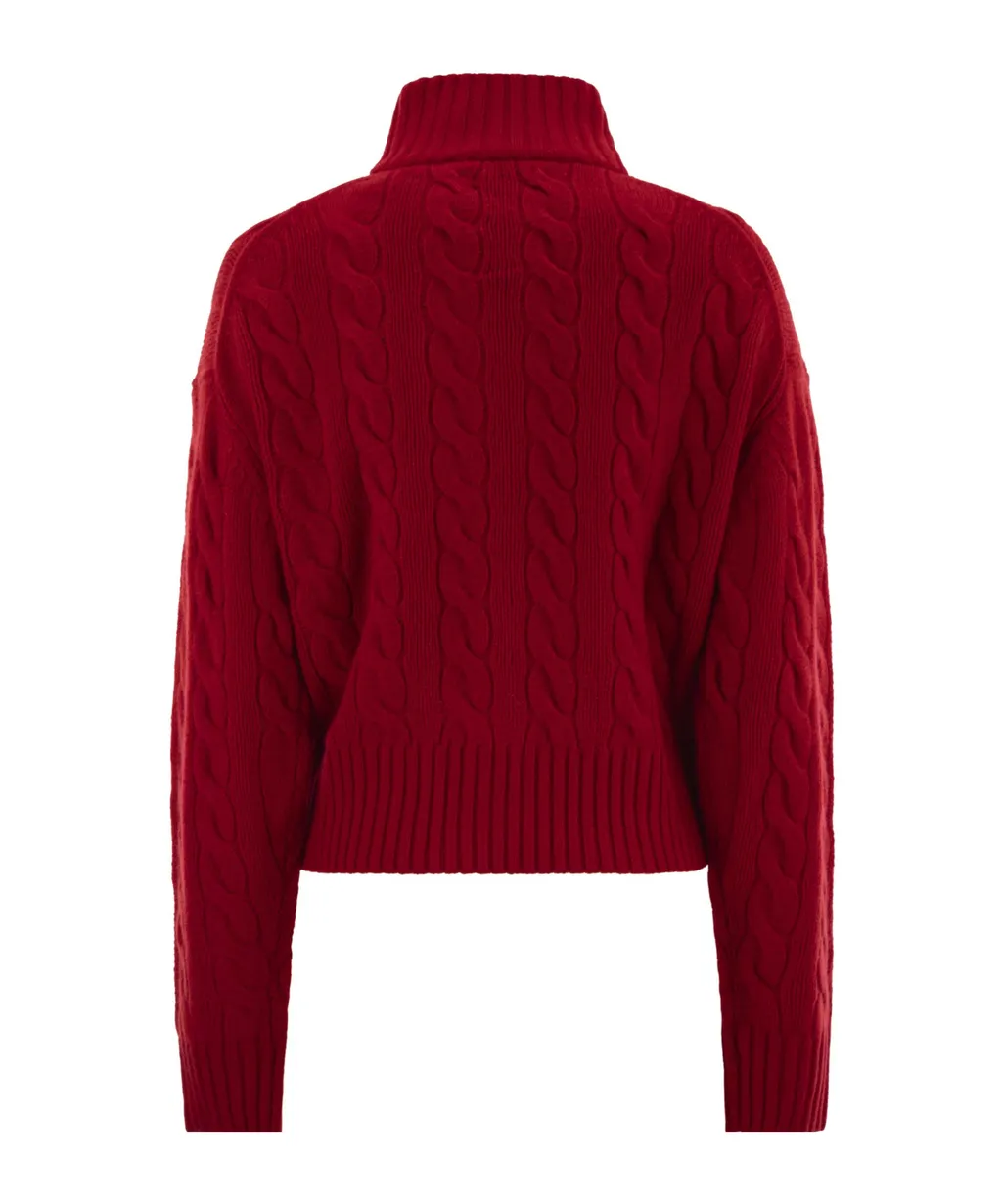 Half Zipped Cable-Knit Jumper
