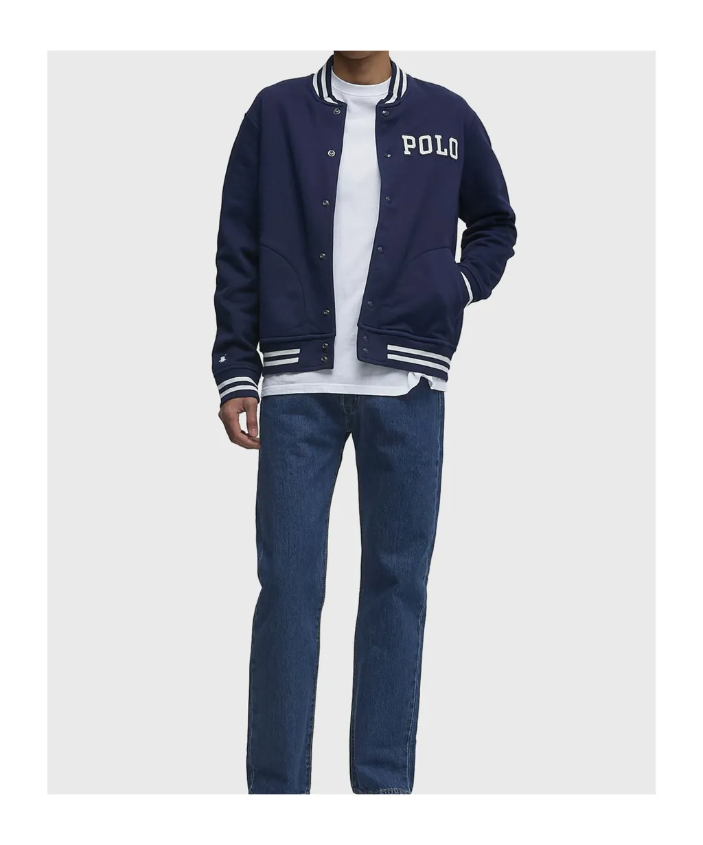Varsity-Letter Embroidered Buttoned Jacket