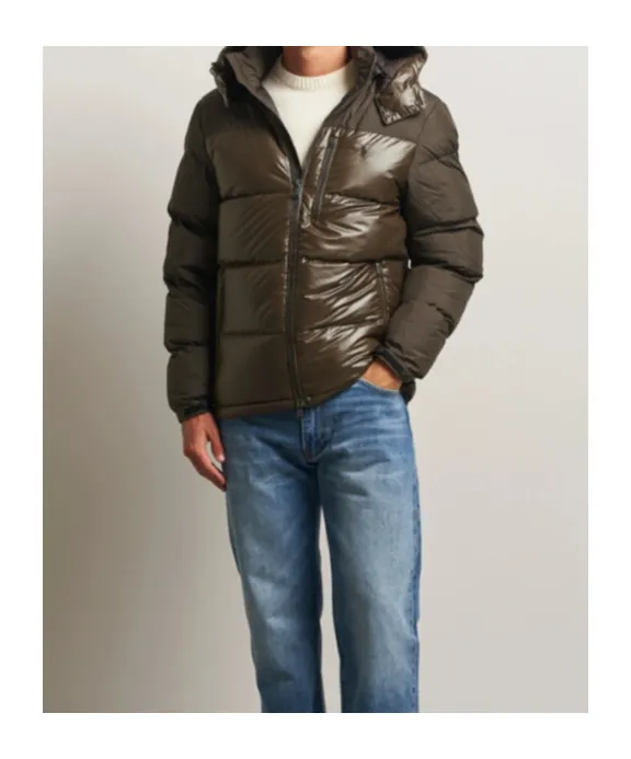 Zip-Up Hooded Down Jacket