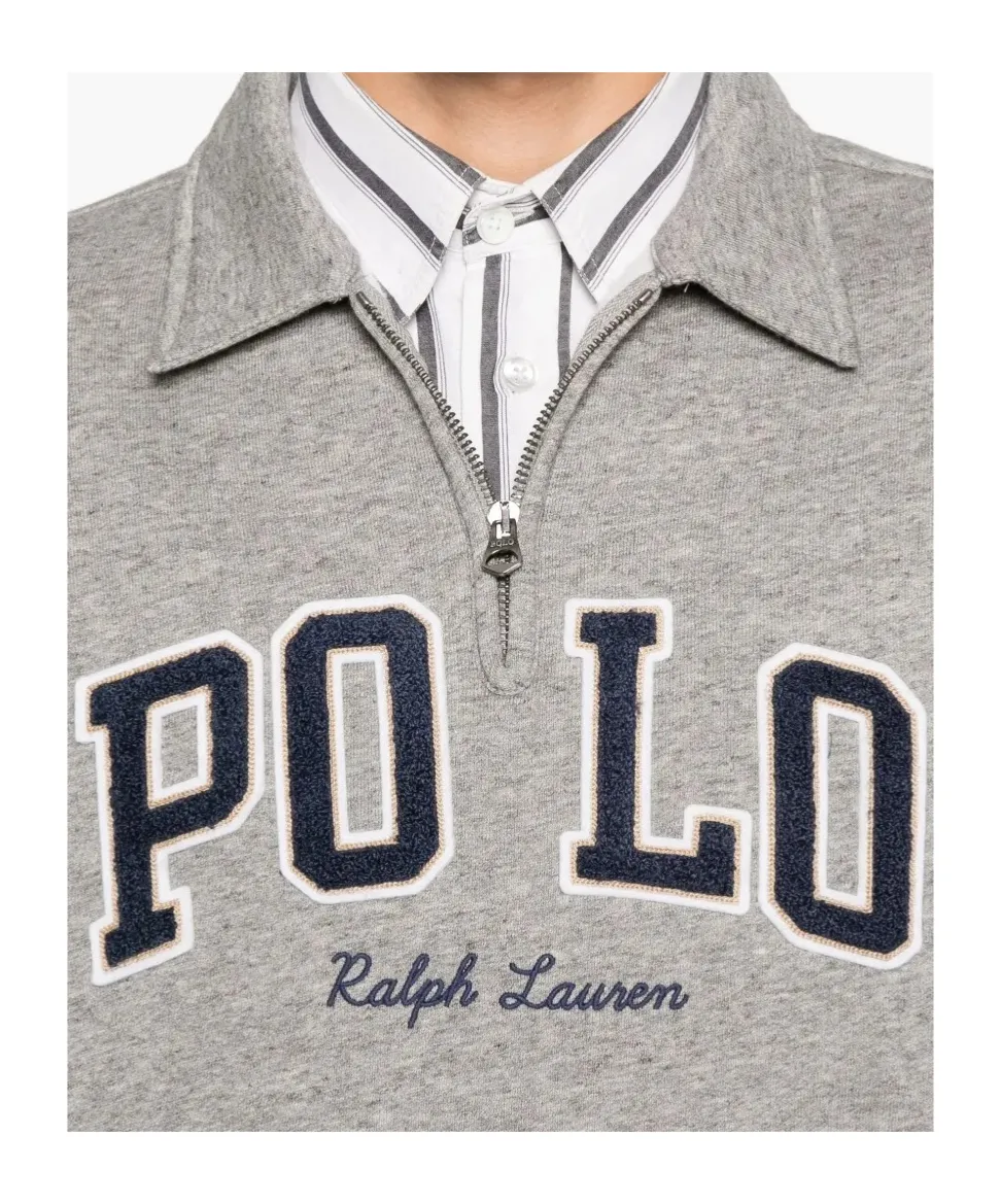 Polo Neck Kangaroo Pocket Sweatshirt