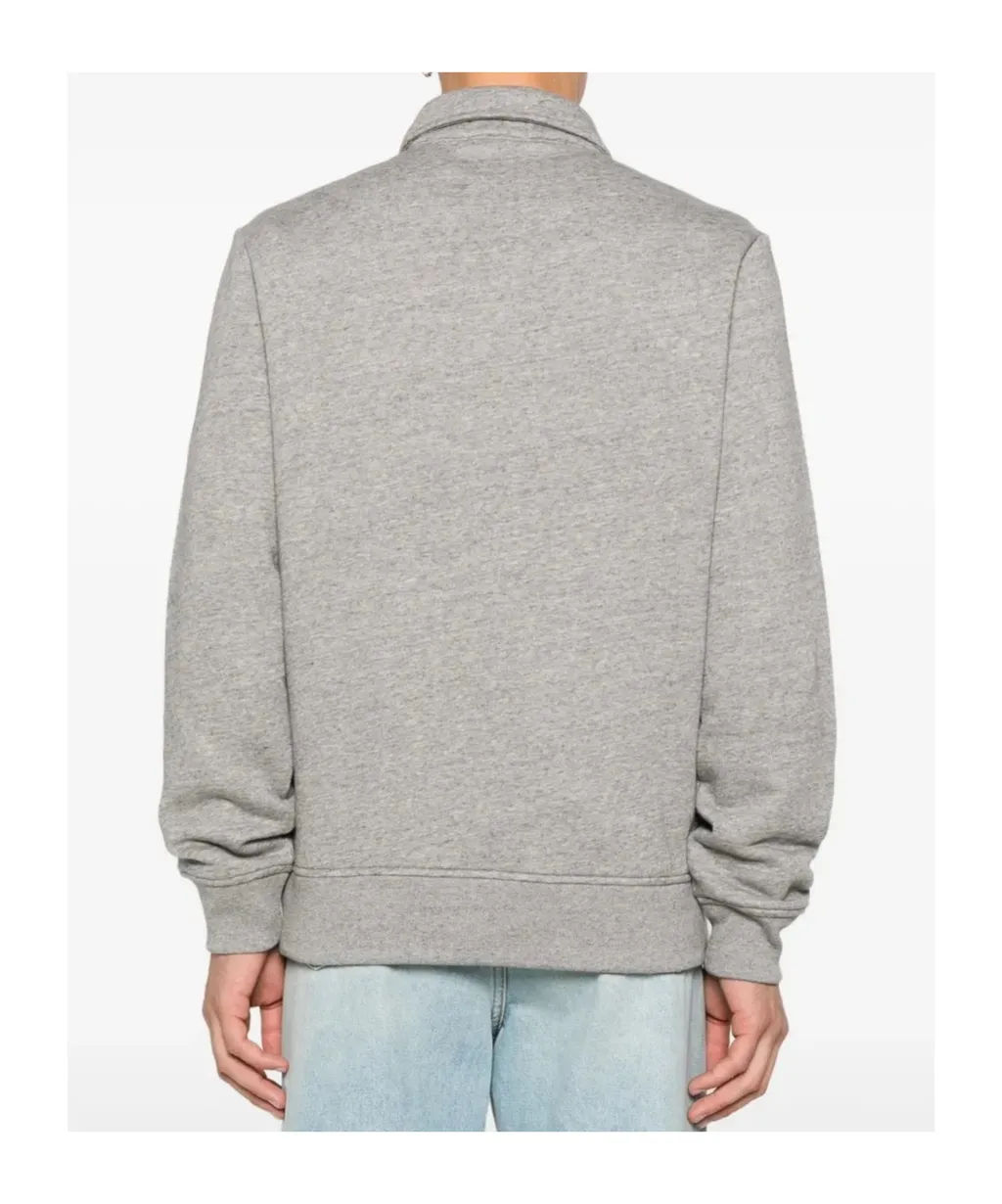 Polo Neck Kangaroo Pocket Sweatshirt
