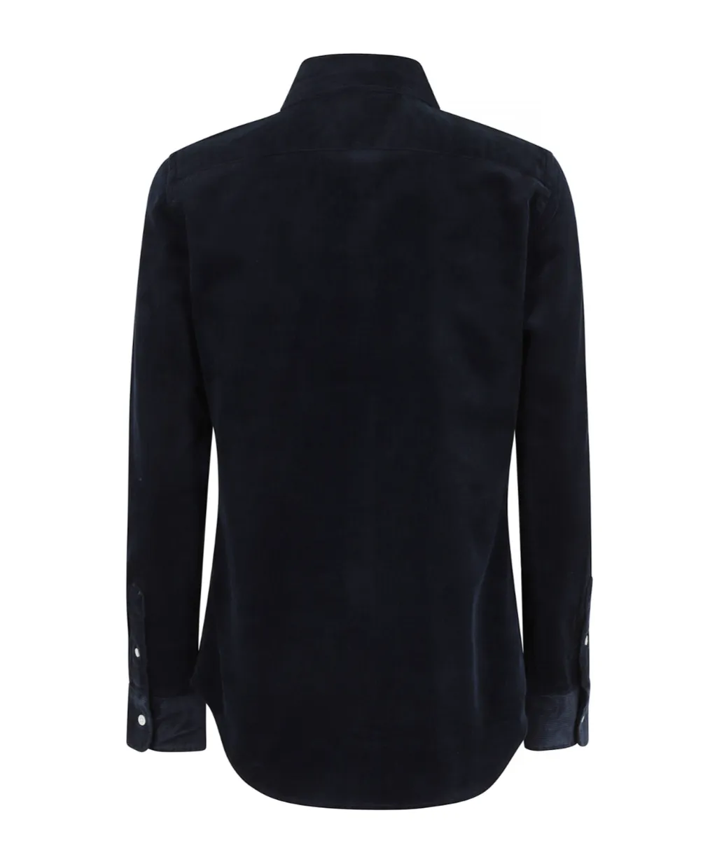 Corduroy Long-Sleeve Collared Shirt