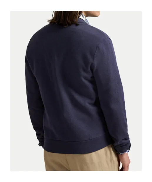 Bear-Embroidered Button Cardigan