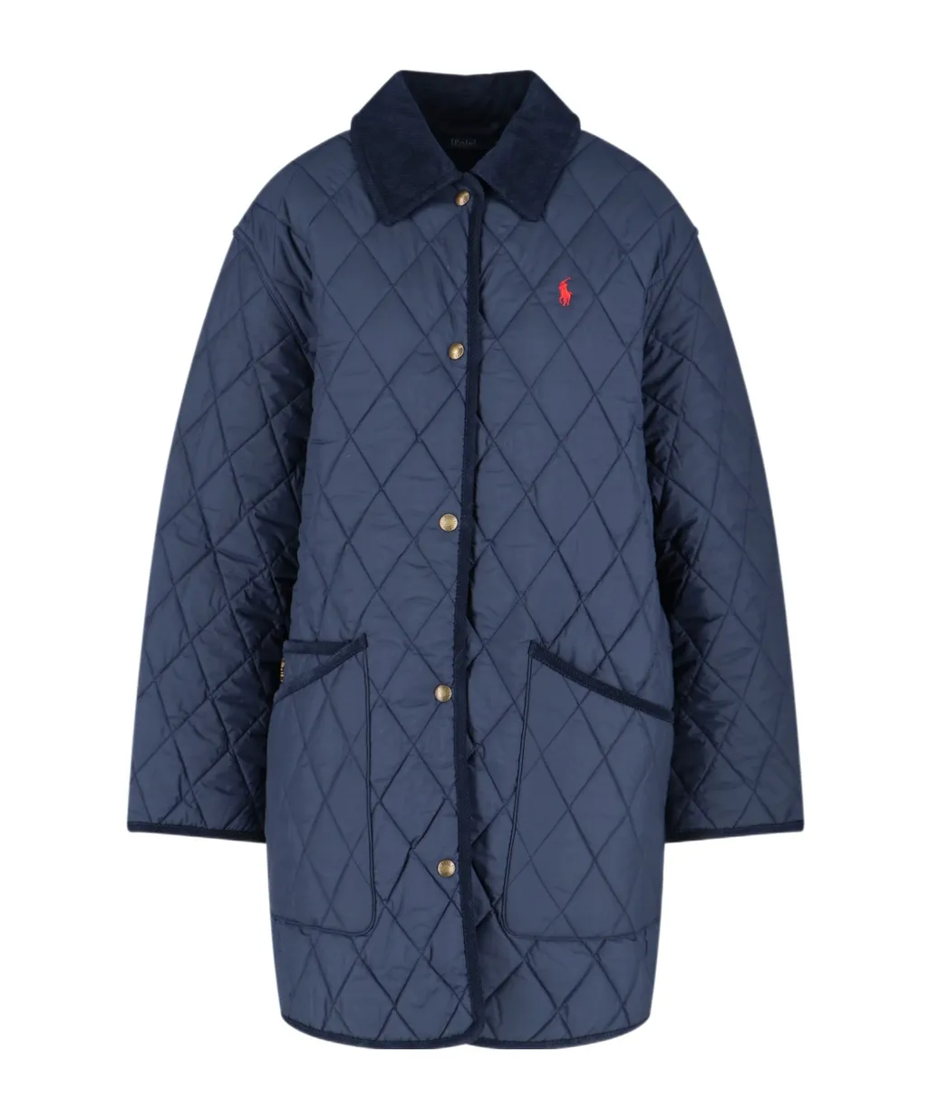 Diamond-Quilted Coat