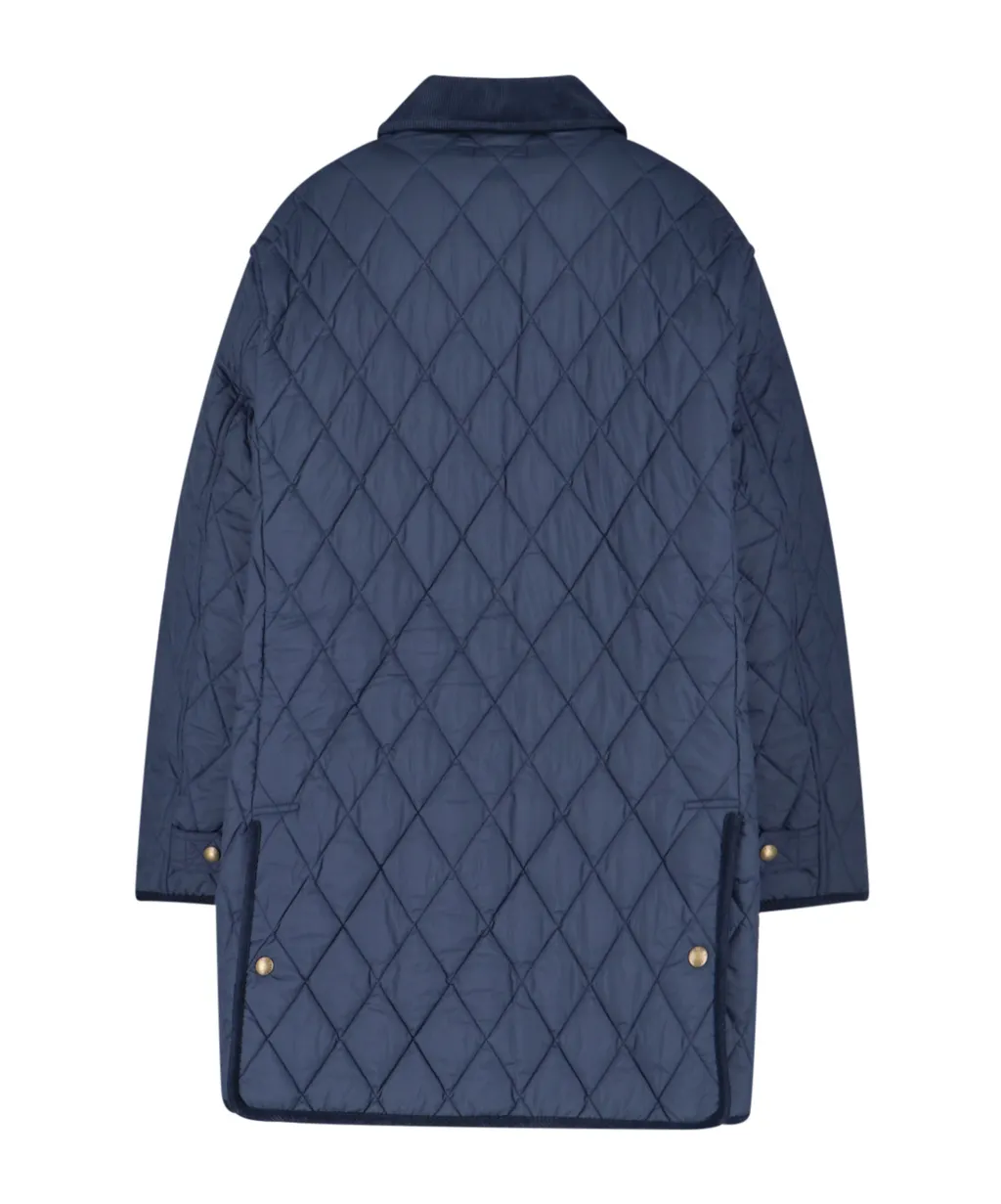 Diamond-Quilted Coat