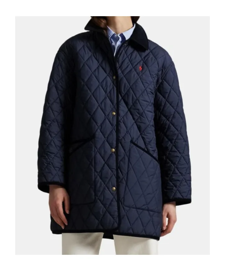 Diamond-Quilted Coat