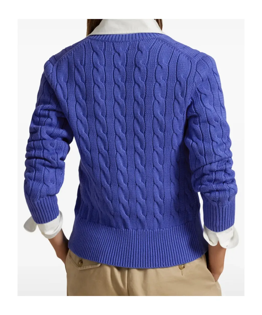 Cable-Knit Button-Up Cardigan