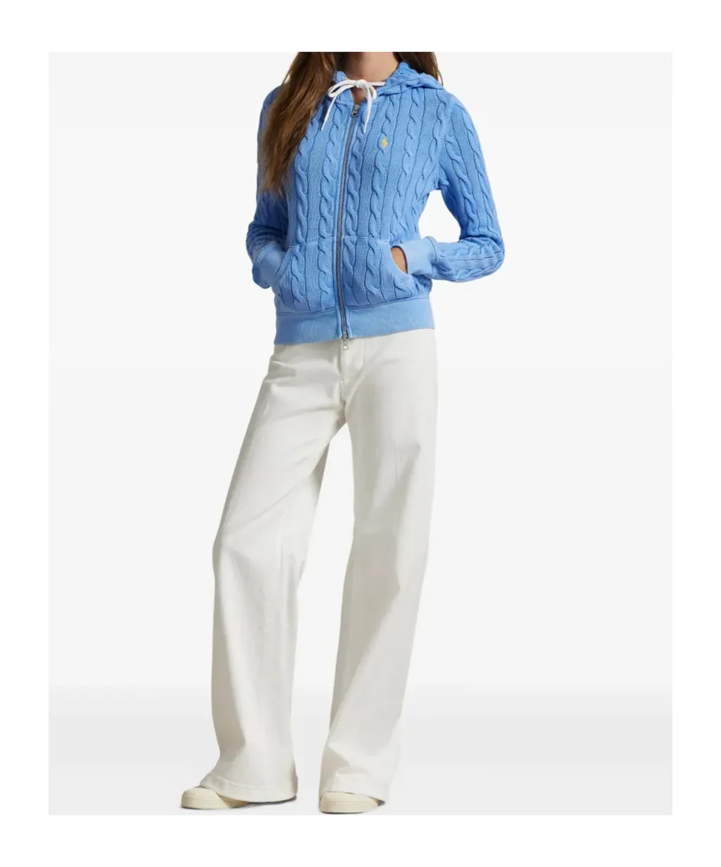 Cable-Knit Cotton Hoodie