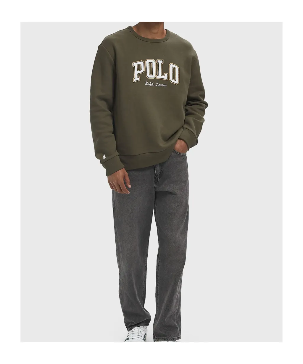 Logo Embroidered Crew Neck Sweatshirt