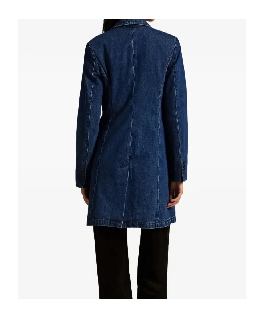 Denim Double-Breasted Coat