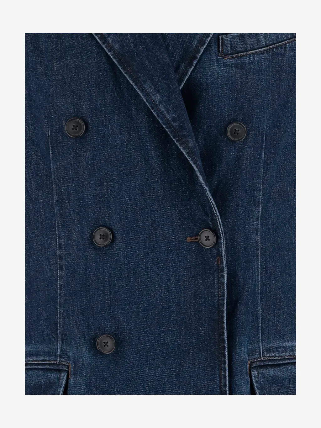Denim Double-Breasted Coat