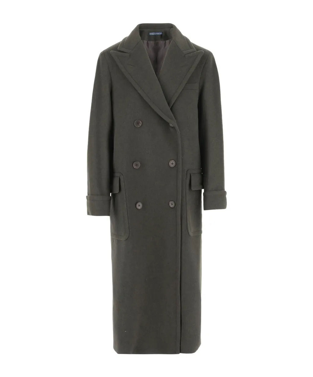 Peaked-Lapel Double-Breasted Coat