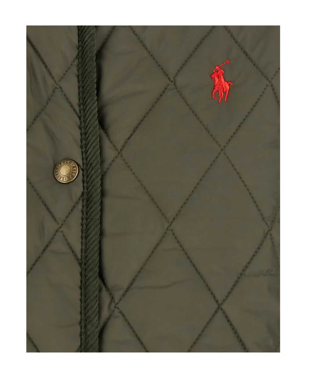 Quilted Corduroy-Collar Jacket