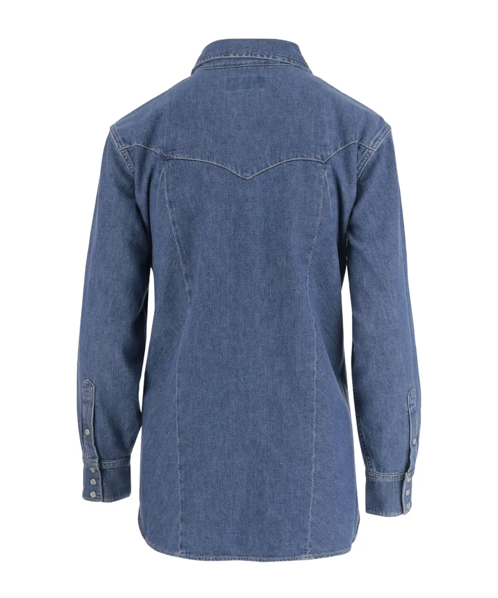 Long-Sleeved Denim Shirt