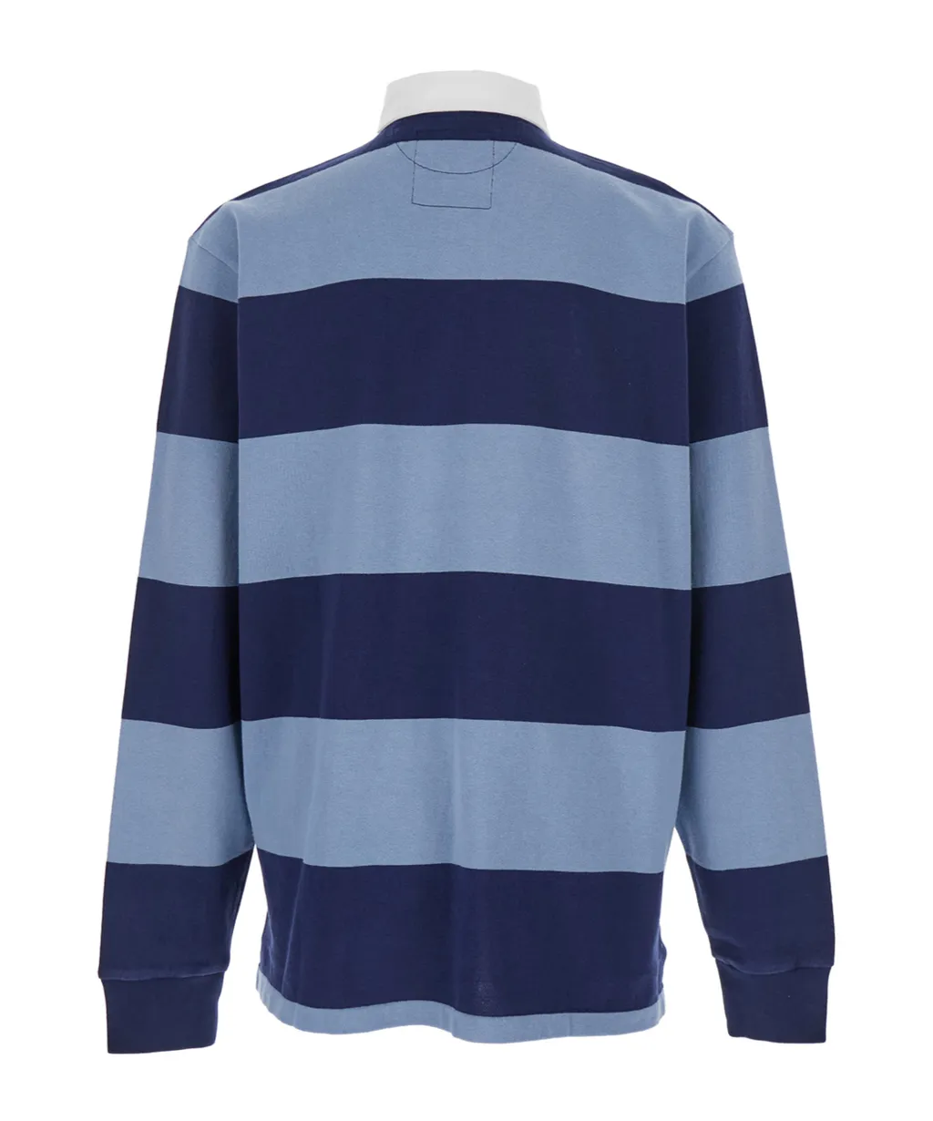 Long-Sleeved Striped Polo Shirt