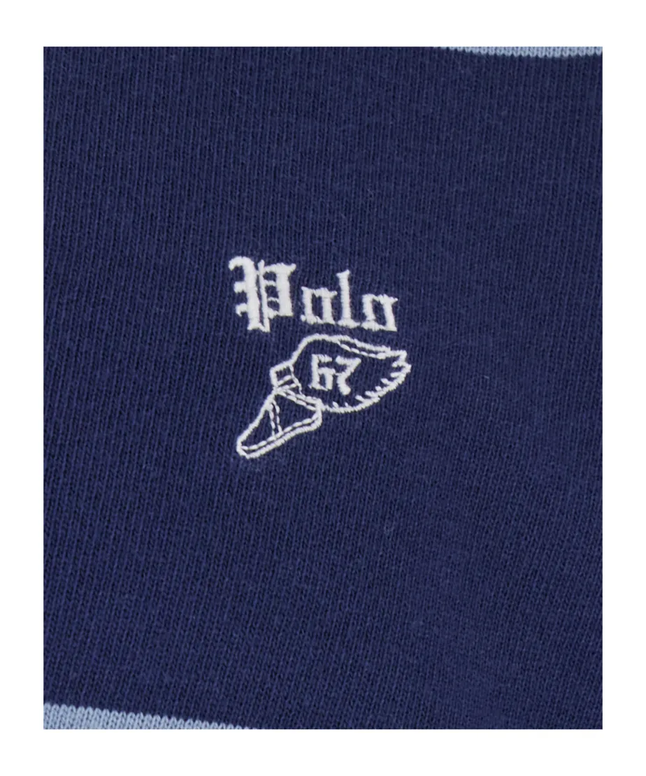 Long-Sleeved Striped Polo Shirt