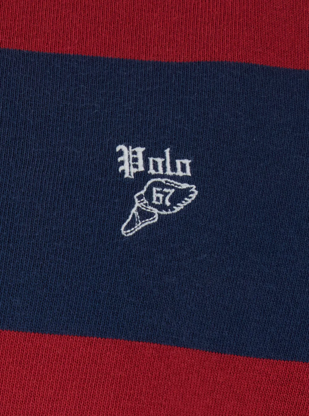Long-Sleeved Striped Polo Shirt