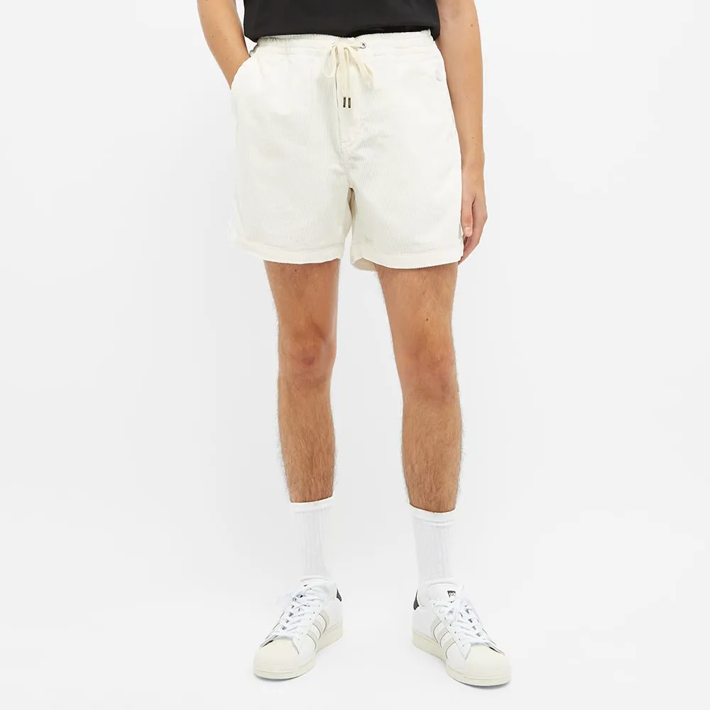 Logo Embroidered Corduroy Shorts
