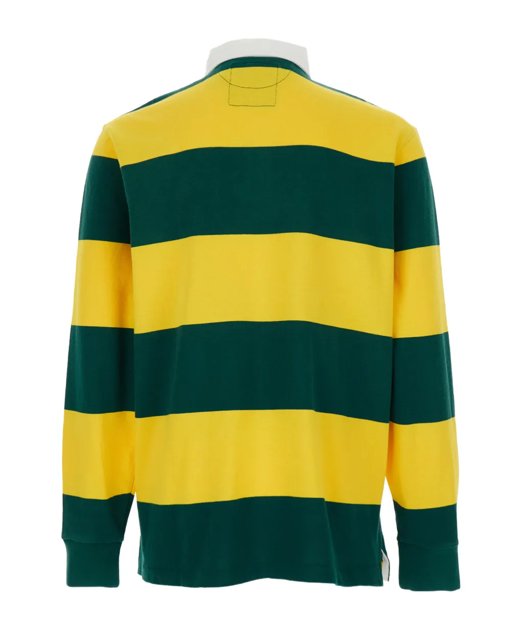 Long-Sleeved Striped Polo Shirt