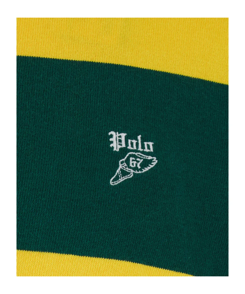 Long-Sleeved Striped Polo Shirt