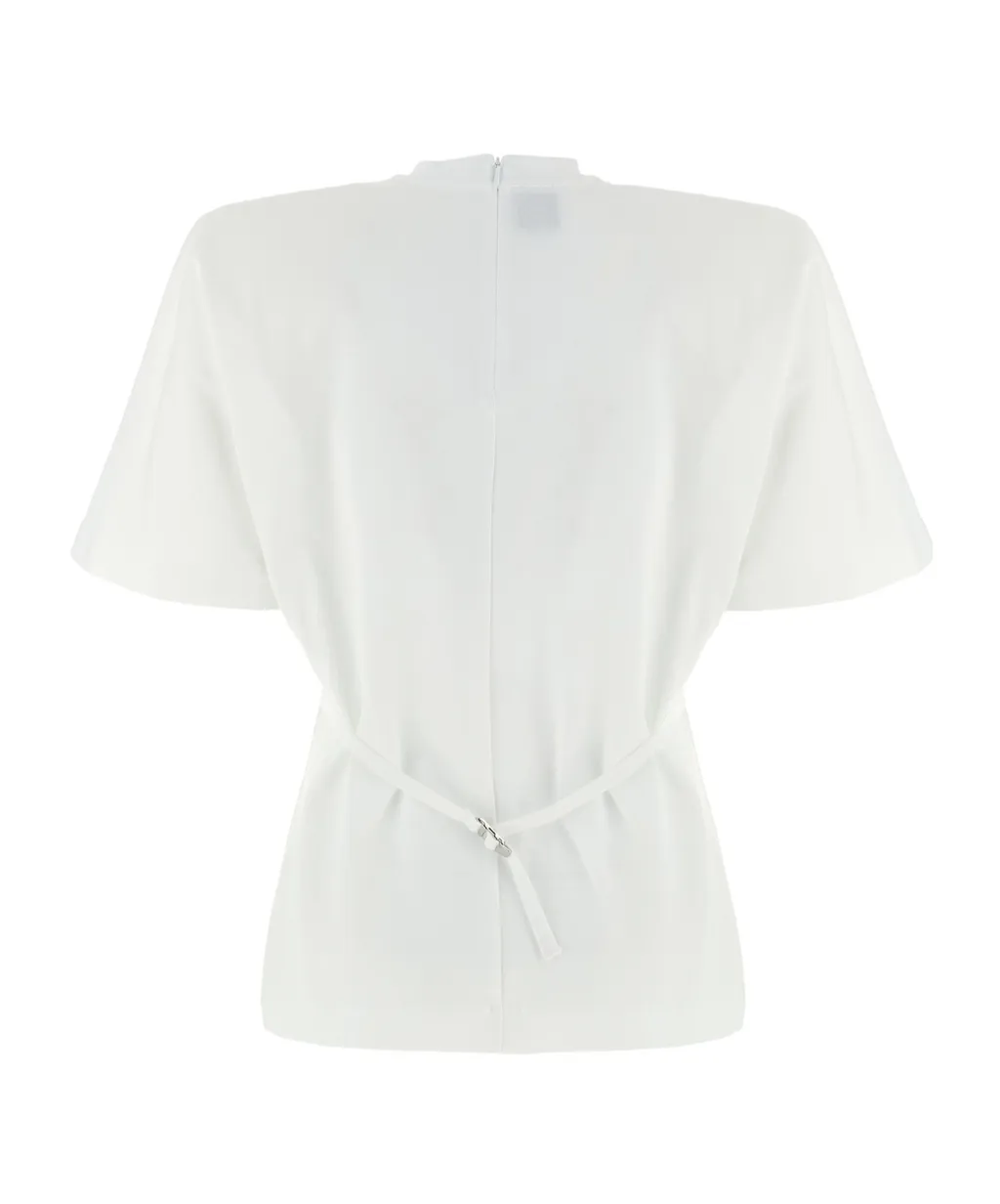 Belted Round Neck Blouse