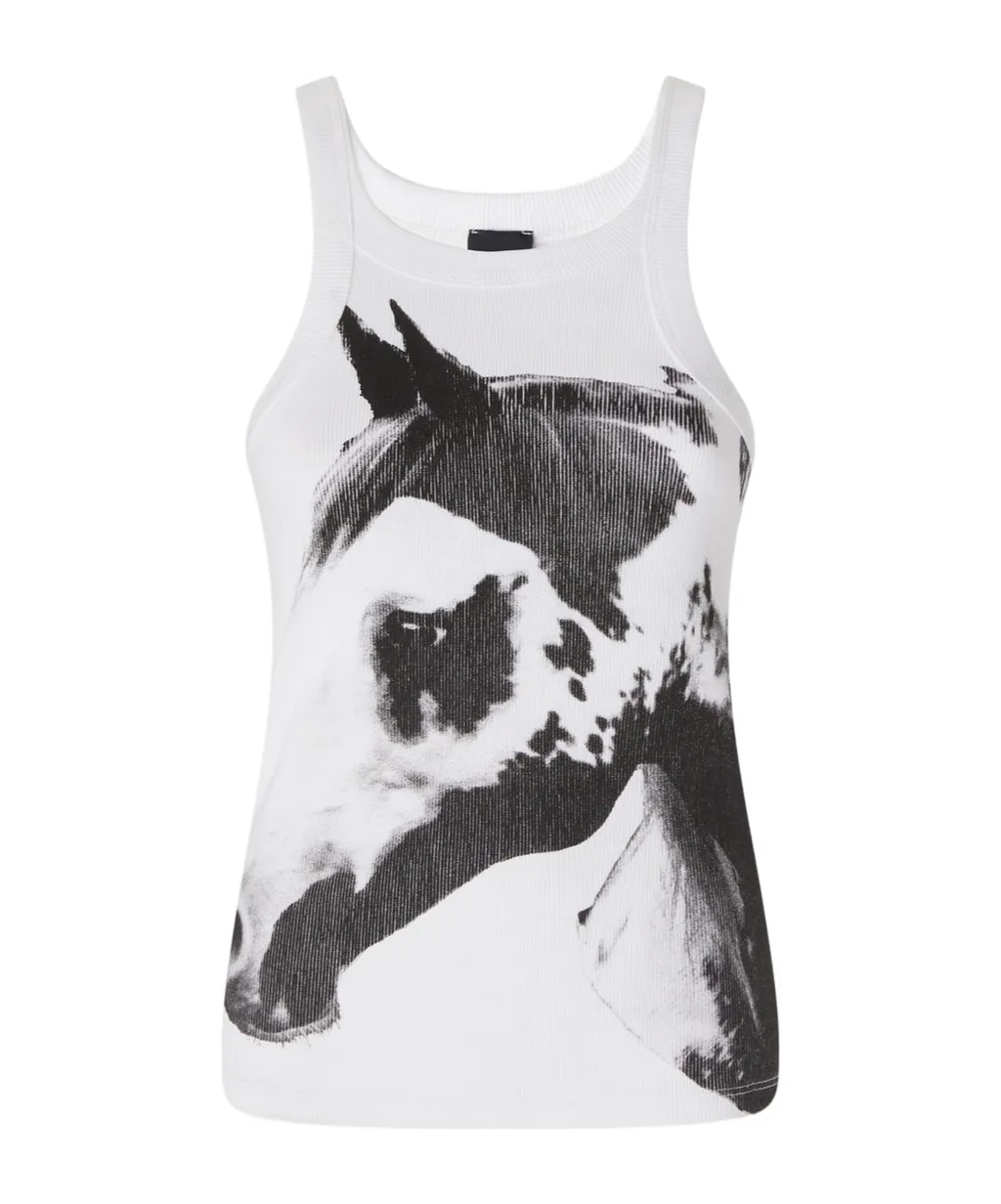 X Patrick Mcdowell Horse Print Ribbed Vest