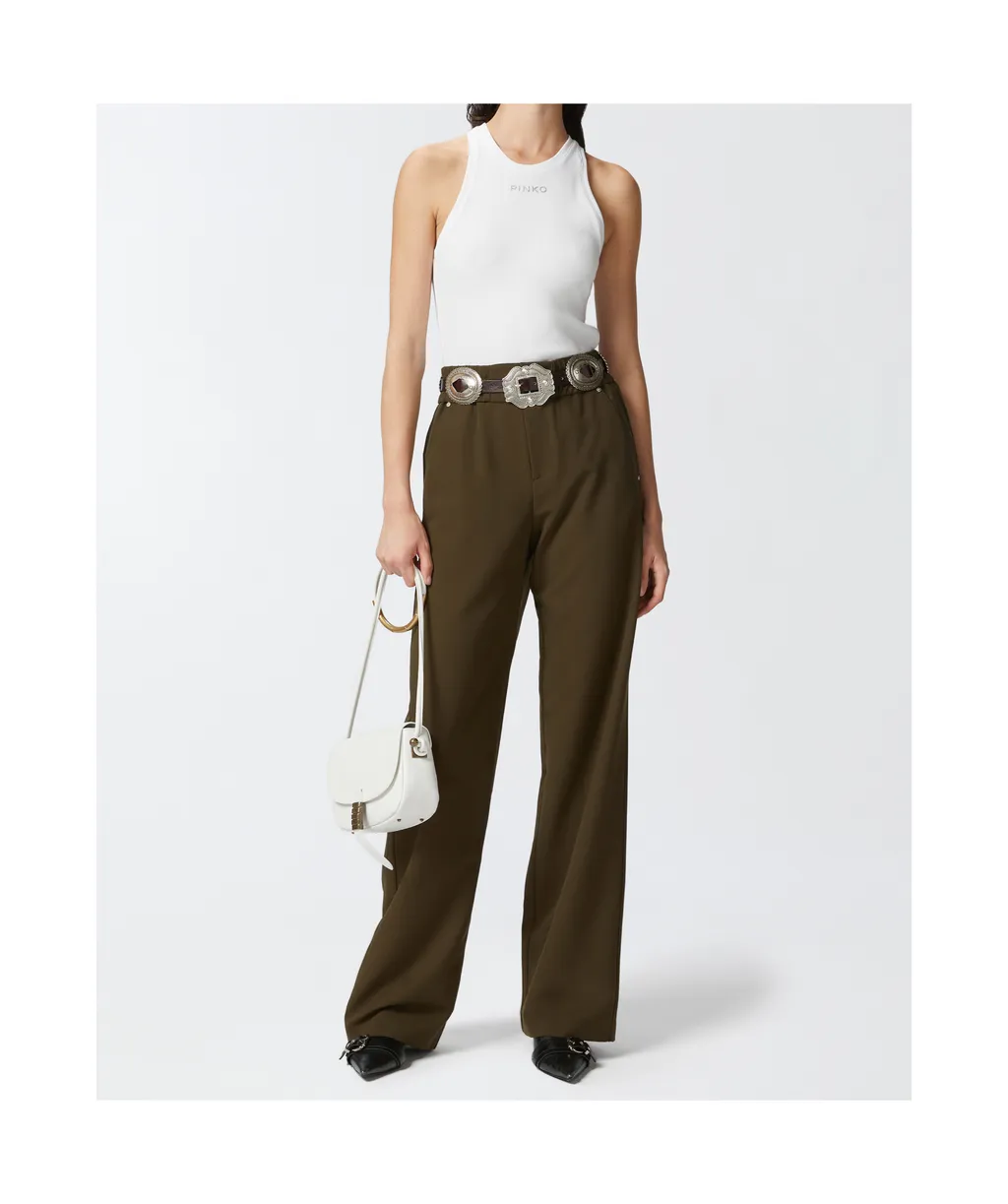 Logo Lettering Ribbed Camisole Top