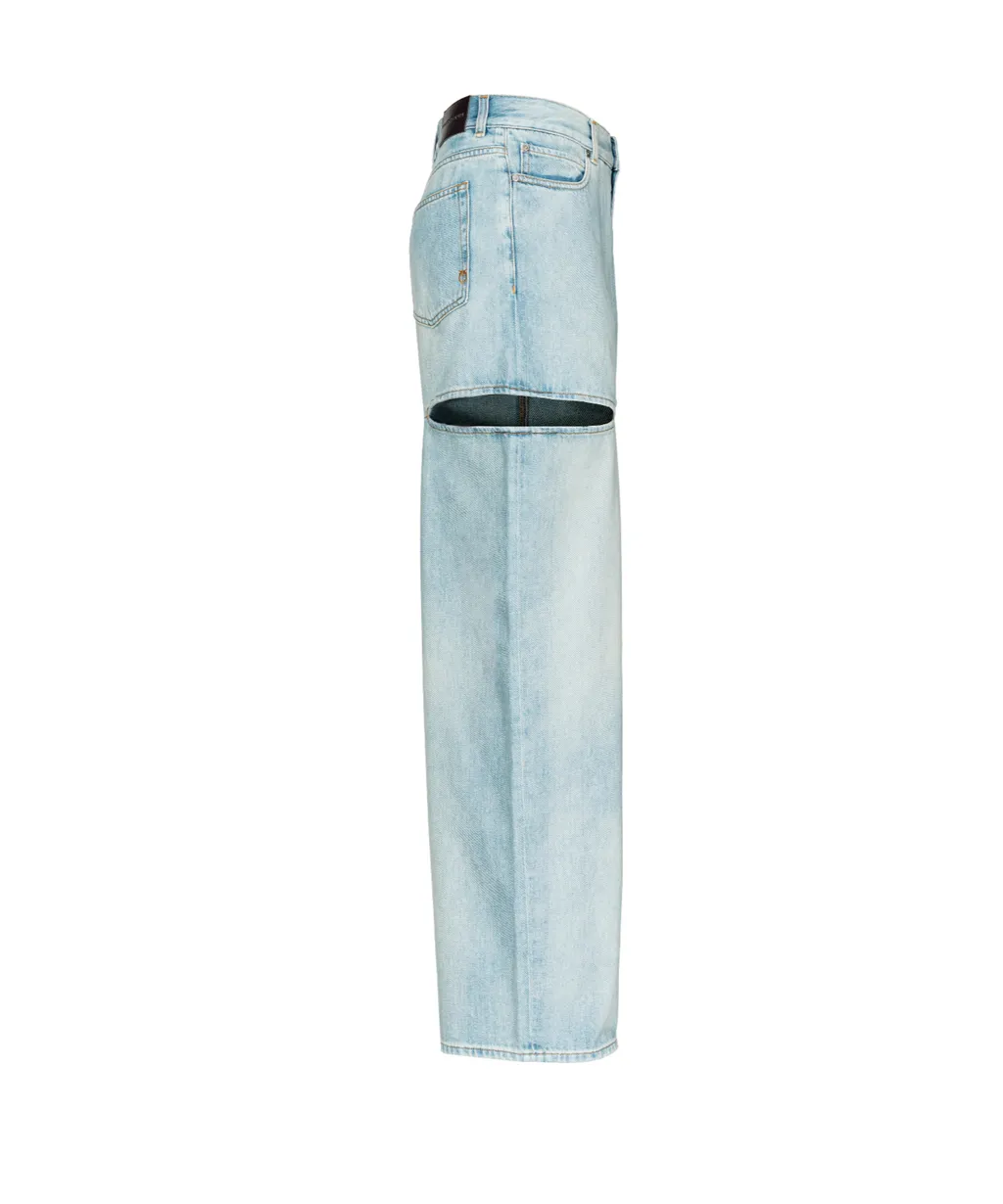 Cut-Out Wide-Leg Jeans