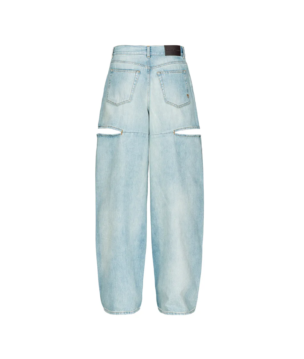Cut-Out Wide-Leg Jeans