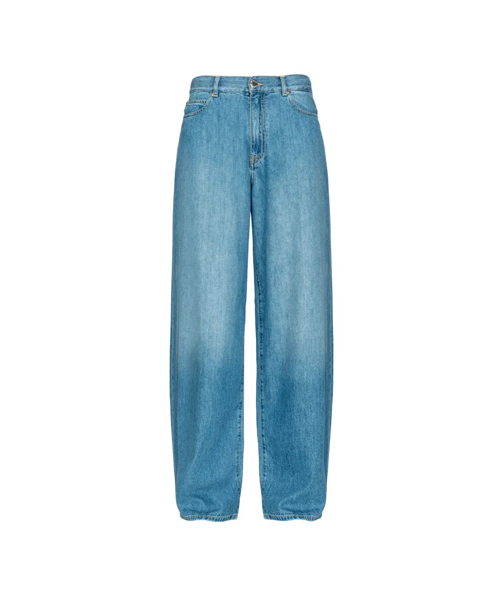 Medium-Light Denim Palazzo Jeans
