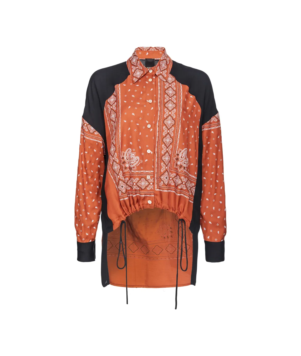 Pattern-Printed Button-Up Shirt