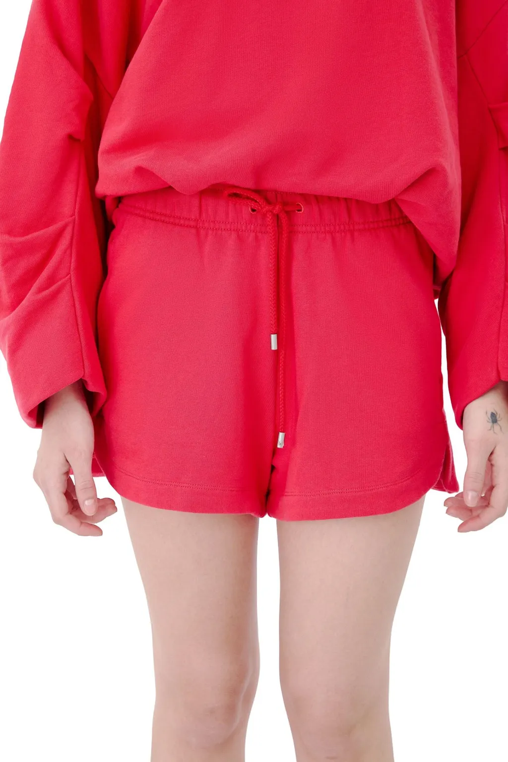 Elastic-Waistband Cotton Mini Shorts