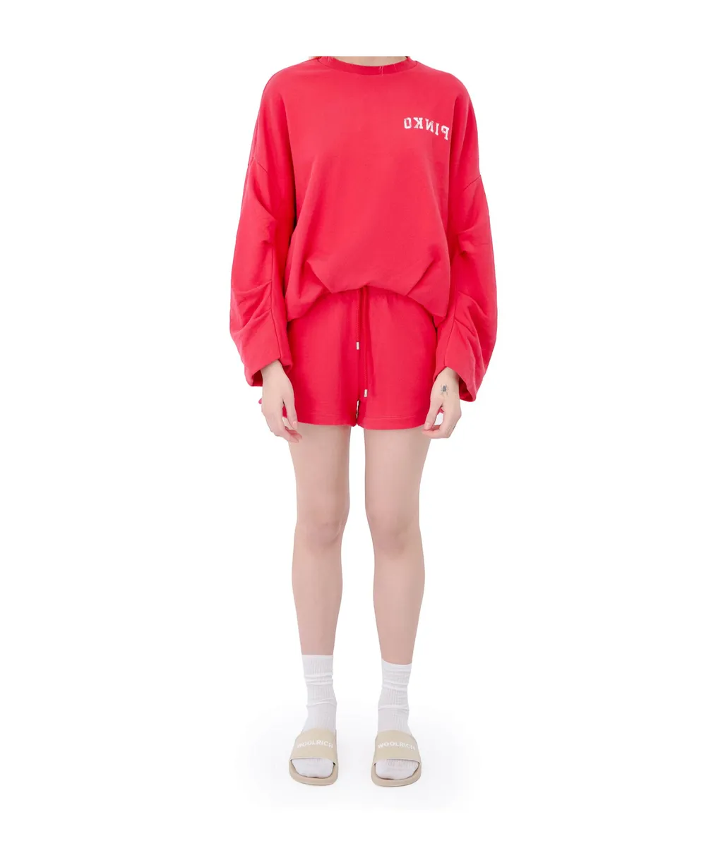 Elastic-Waistband Cotton Mini Shorts