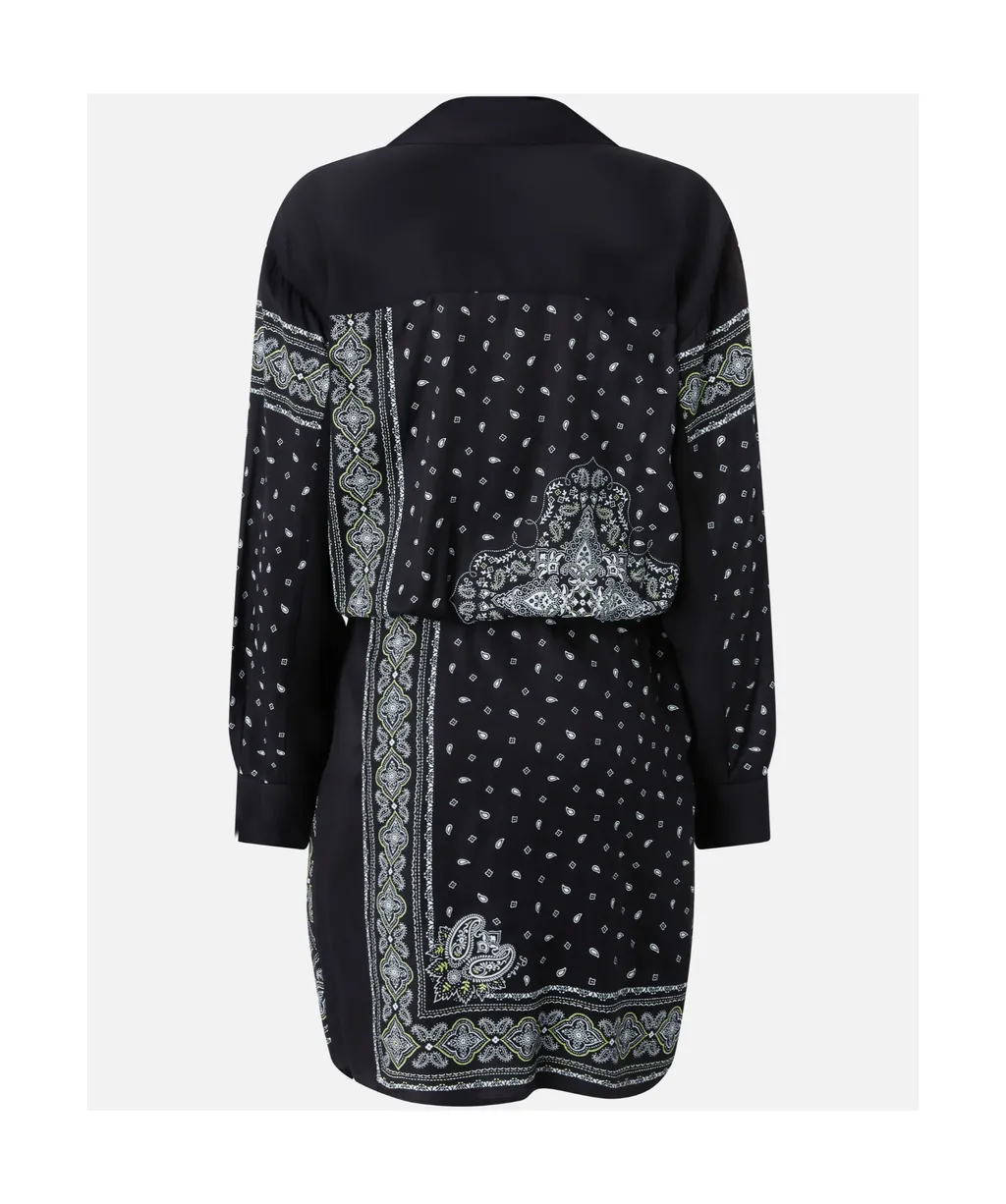 Bandana Printed Drop Shoulder Mini Dress