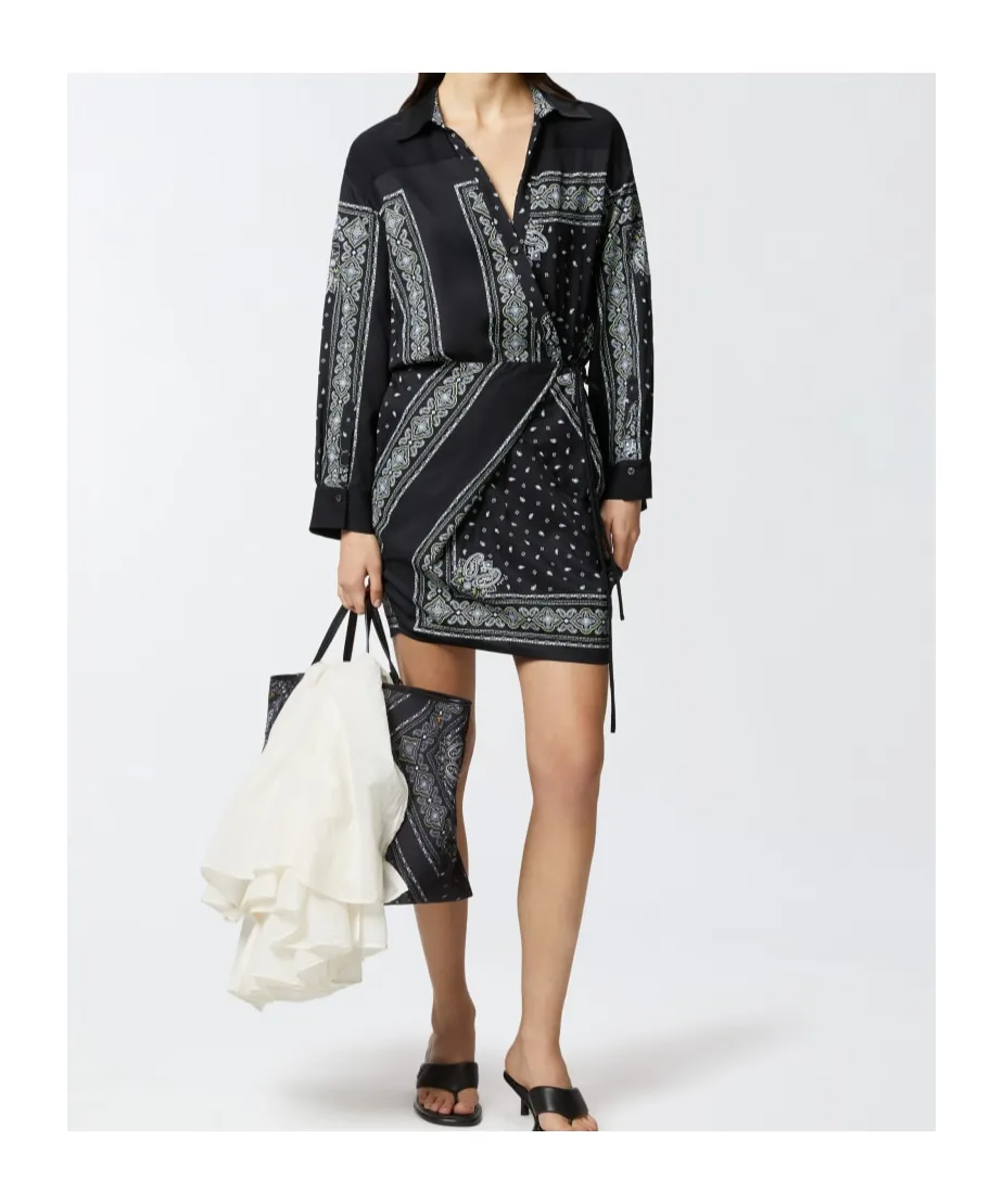 Bandana Printed Drop Shoulder Mini Dress