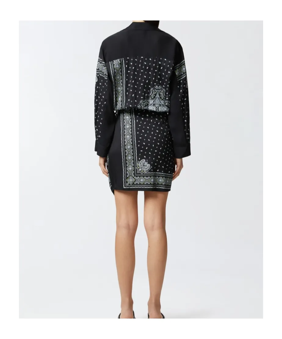 Bandana Printed Drop Shoulder Mini Dress