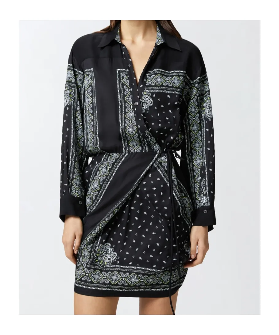 Bandana Printed Drop Shoulder Mini Dress