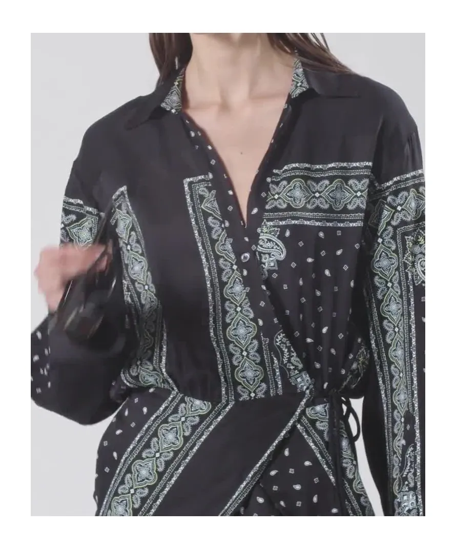 Bandana Printed Drop Shoulder Mini Dress