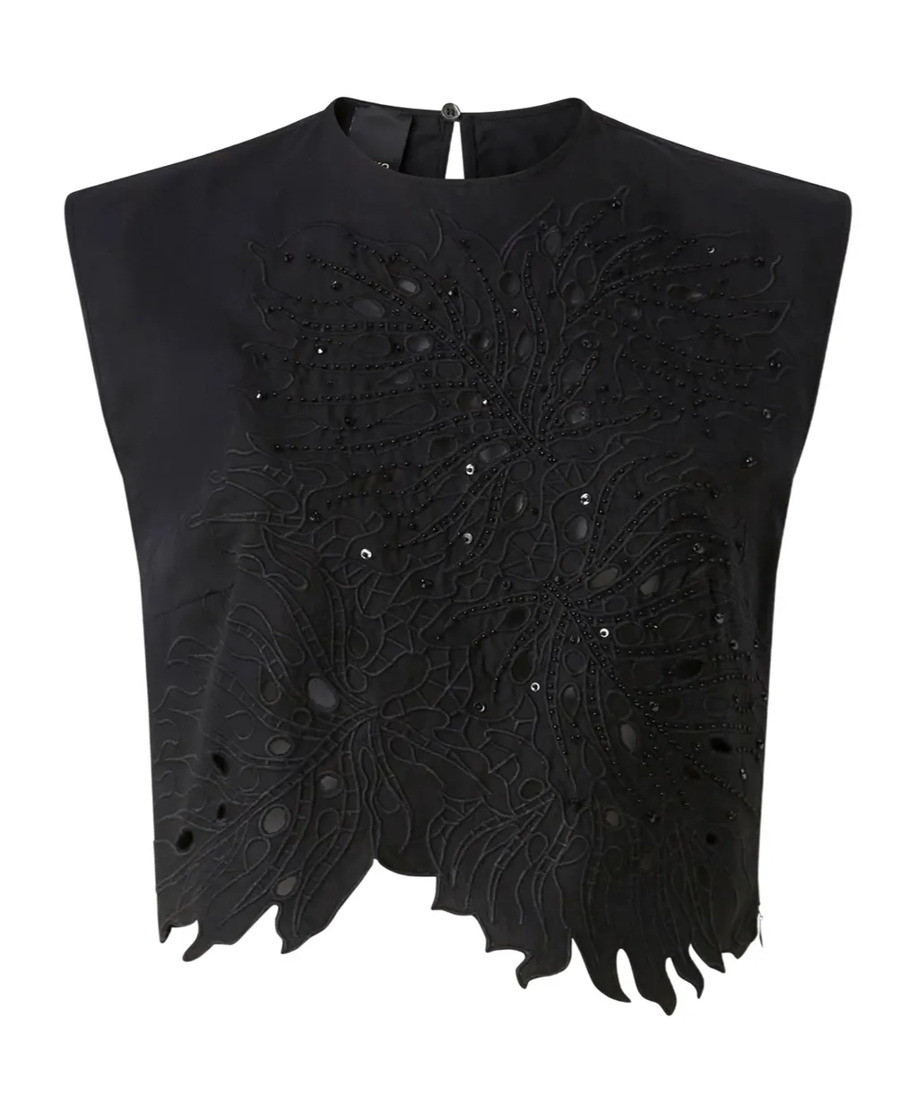 Embellished Cutout Top