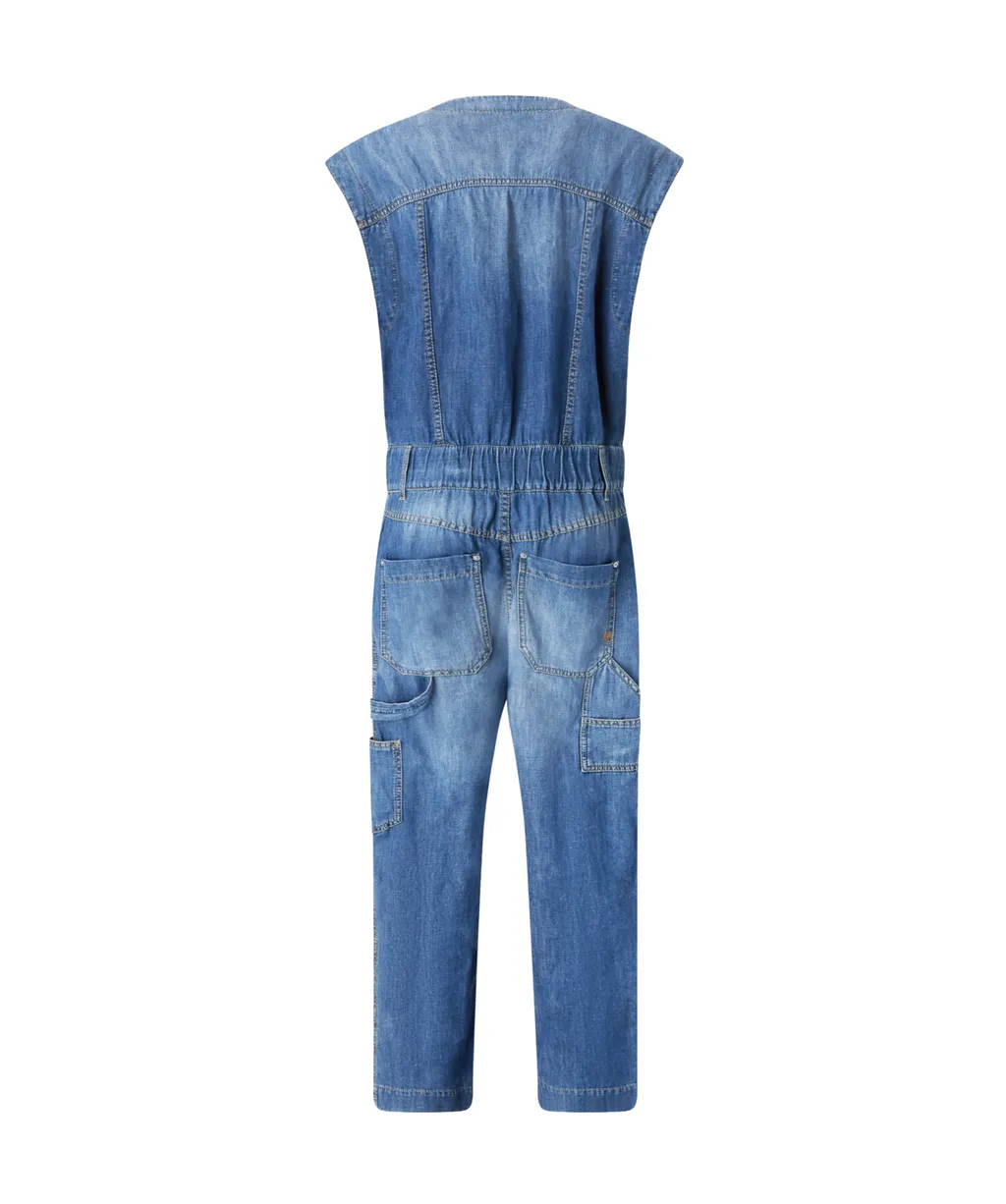 Sleeveless Denim Jumpsuit