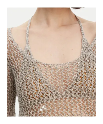 Halterneck Triangle-Cup Knitted Top