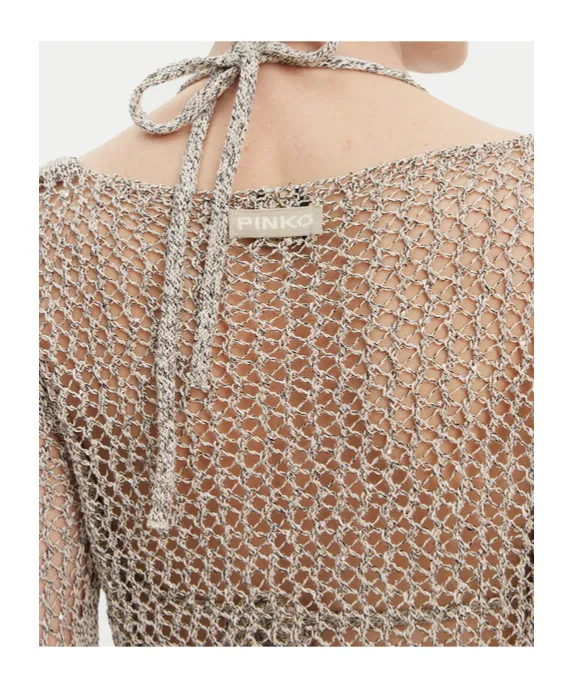 Halterneck Triangle-Cup Knitted Top