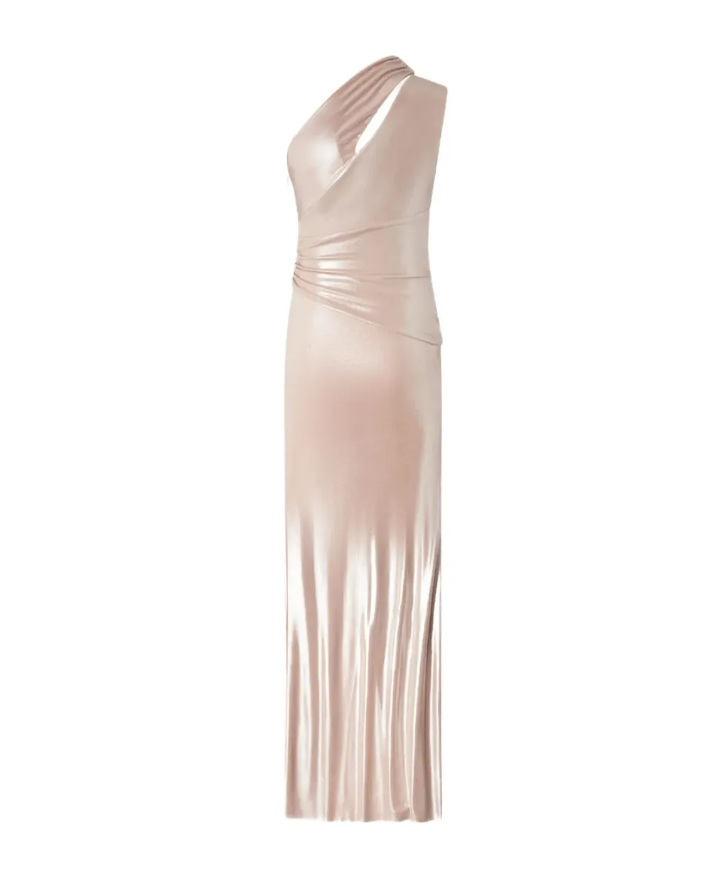 One-Shoulder Ruched Maxi Dress
