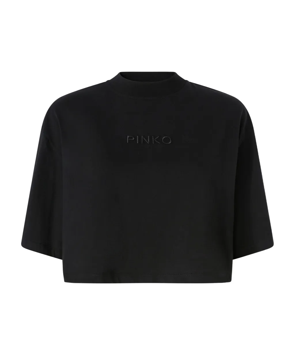 Logo-Embroidered Cotton Cropped T-Shirt