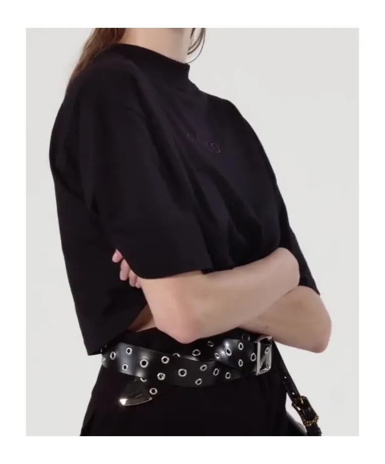 Logo-Embroidered Cotton Cropped T-Shirt